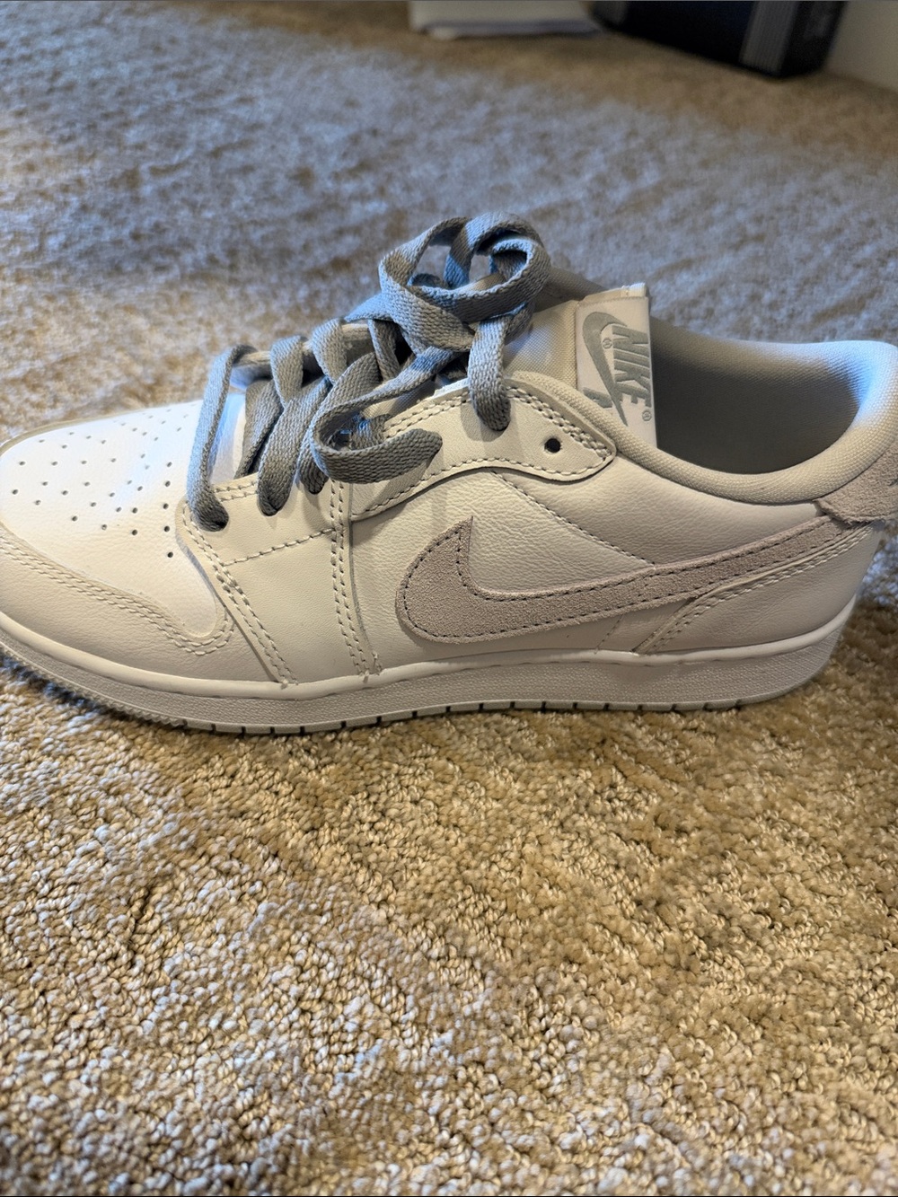 Nike Kids White and Light Gray Low-Top Sneakers